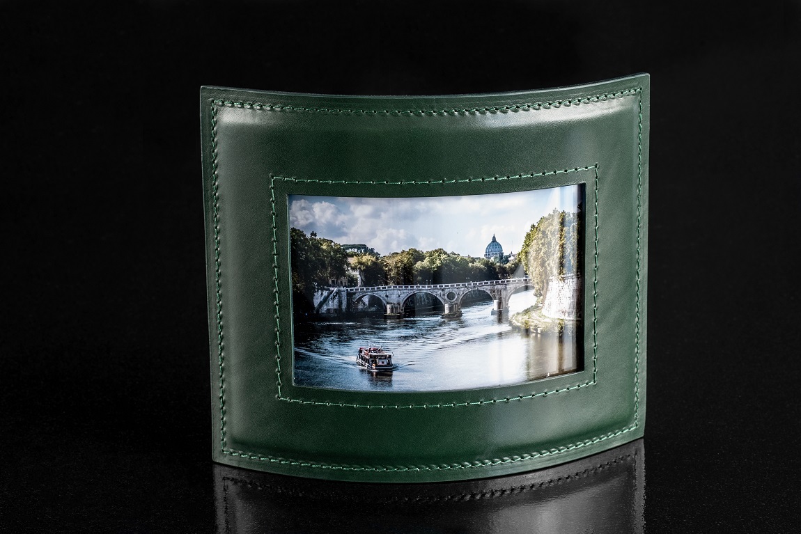 Рамка для фотографий из зеленой кожи люкс FG Green