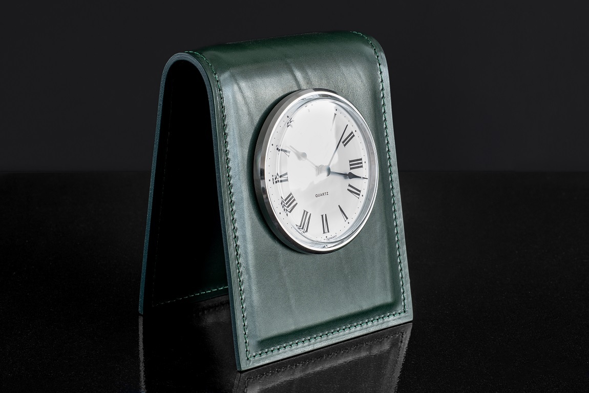 Зеленая кожаная Подставка люкс под часы