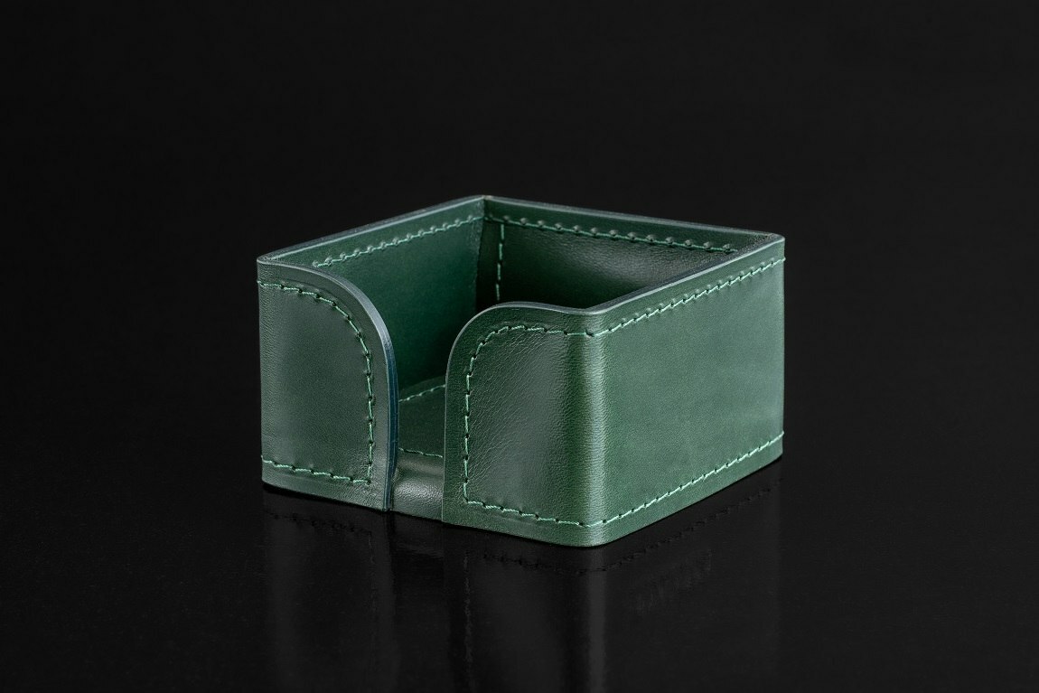 Лоток для блока бумаги из зеленой кожи FG Green